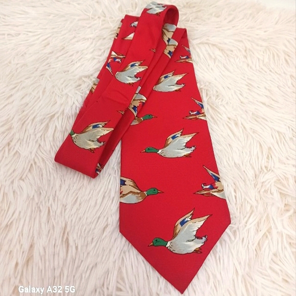 Vintage Silk Neck Tie - Ducks - Picture 1 of 6